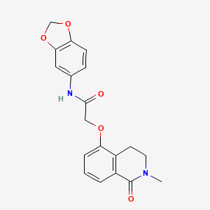 N-(benzo[d][1,3]dioxol-5-yl)-2-((2-methyl-1-oxo-1,2,3,4-tetrahydroisoquinolin-5-yl)oxy)acetamide