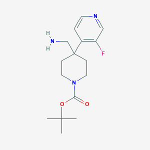 molecular formula C16H24FN3O2 B2867045 叔丁基 4-(氨基甲基)-4-(3-氟吡啶-4-基)哌啶-1-羧酸酯 CAS No. 2020618-36-2