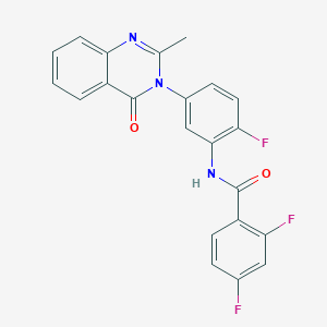 molecular formula C22H14F3N3O2 B2867048 2,4-二氟-N-(2-氟-5-(2-甲基-4-氧代喹唑啉-3(4H)-基)苯基)苯甲酰胺 CAS No. 899980-47-3