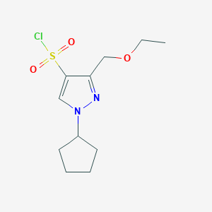 molecular formula C11H17ClN2O3S B2867049 1-cyclopentyl-3-(ethoxymethyl)-1H-pyrazole-4-sulfonyl chloride CAS No. 1856092-53-9