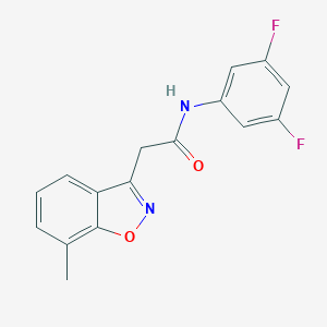 molecular formula C16H12F2N2O2 B286705 N-(3,5-difluorophenyl)-2-(7-methyl-1,2-benzisoxazol-3-yl)acetamide 
