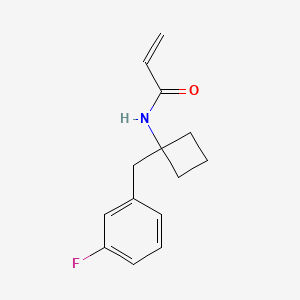 molecular formula C14H16FNO B2867050 N-[1-[(3-Fluorophenyl)methyl]cyclobutyl]prop-2-enamide CAS No. 2196444-28-5