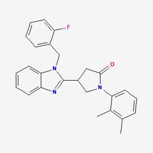 molecular formula C26H24FN3O B2867054 1-(2,3-二甲基苯基)-4-[1-(2-氟苄基)-1H-苯并咪唑-2-基]吡咯烷-2-酮 CAS No. 847395-62-4