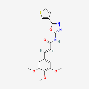 molecular formula C18H17N3O5S B2867055 (E)-N-(5-(thiophen-3-yl)-1,3,4-oxadiazol-2-yl)-3-(3,4,5-trimethoxyphenyl)acrylamide CAS No. 1251711-68-8