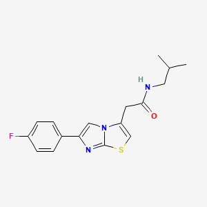molecular formula C17H18FN3OS B2867056 2-(6-(4-fluorophenyl)imidazo[2,1-b]thiazol-3-yl)-N-isobutylacetamide CAS No. 897463-65-9