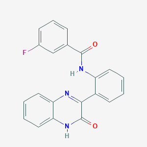 3-fluoro-N-[2-(3-oxo-4H-quinoxalin-2-yl)phenyl]benzamide