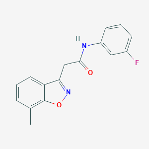 molecular formula C16H13FN2O2 B286706 N-(3-fluorophenyl)-2-(7-methyl-1,2-benzisoxazol-3-yl)acetamide 