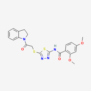 N-(5-((2-(indolin-1-yl)-2-oxoethyl)thio)-1,3,4-thiadiazol-2-yl)-2,4-dimethoxybenzamide