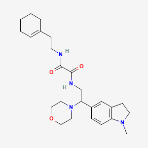 molecular formula C25H36N4O3 B2867065 N1-(2-(环己-1-烯-1-基)乙基)-N2-(2-(1-甲基吲哚-5-基)-2-吗啉乙基)草酰胺 CAS No. 921924-38-1