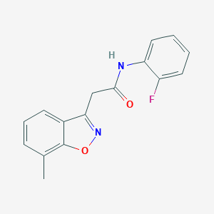 molecular formula C16H13FN2O2 B286707 N-(2-fluorophenyl)-2-(7-methyl-1,2-benzisoxazol-3-yl)acetamide 