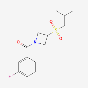 molecular formula C14H18FNO3S B2867070 (3-Fluorophenyl)(3-(isobutylsulfonyl)azetidin-1-yl)methanone CAS No. 1797846-41-3