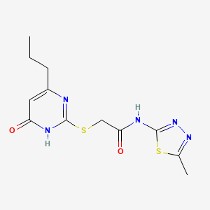 2-[(4-hydroxy-6-propylpyrimidin-2-yl)sulfanyl]-N-(5-methyl-1,3,4-thiadiazol-2-yl)acetamide