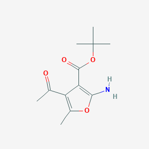 molecular formula C12H17NO4 B2867073 Tert-butyl 4-acetyl-2-amino-5-methylfuran-3-carboxylate CAS No. 2248390-13-6