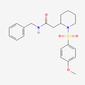 molecular formula C21H26N2O4S B2867078 N-benzyl-2-(1-((4-methoxyphenyl)sulfonyl)piperidin-2-yl)acetamide CAS No. 941955-92-6