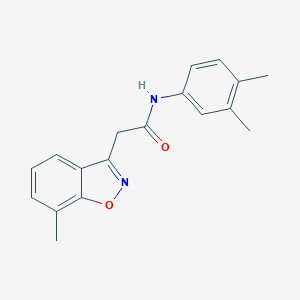 molecular formula C18H18N2O2 B286708 N-(3,4-dimethylphenyl)-2-(7-methyl-1,2-benzisoxazol-3-yl)acetamide 
