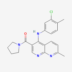 (4-((3-Chloro-4-methylphenyl)amino)-7-methyl-1,8-naphthyridin-3-yl)(pyrrolidin-1-yl)methanone