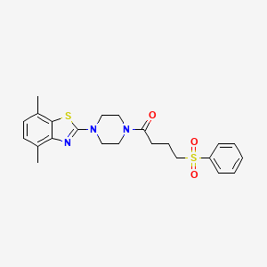 molecular formula C23H27N3O3S2 B2867084 1-(4-(4,7-Dimethylbenzo[d]thiazol-2-yl)piperazin-1-yl)-4-(phenylsulfonyl)butan-1-one CAS No. 941967-09-5