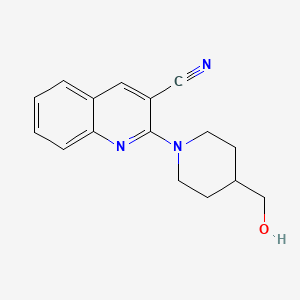 molecular formula C16H17N3O B2867085 2-[4-(Hydroxymethyl)piperidin-1-yl]quinoline-3-carbonitrile CAS No. 1497036-77-7