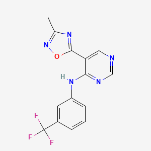 5-(3-methyl-1,2,4-oxadiazol-5-yl)-N-[3-(trifluoromethyl)phenyl]pyrimidin-4-amine