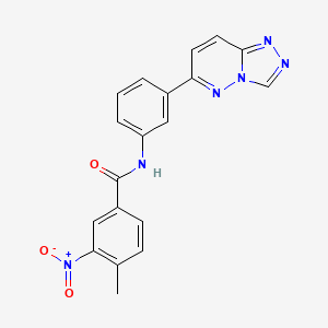 molecular formula C19H14N6O3 B2867089 4-methyl-3-nitro-N-(3-{[1,2,4]triazolo[4,3-b]pyridazin-6-yl}phenyl)benzamide CAS No. 891114-61-7