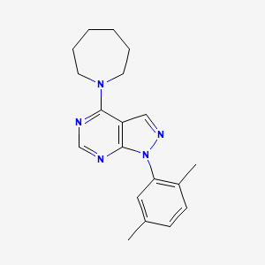 molecular formula C19H23N5 B2867090 4-(azepan-1-yl)-1-(2,5-dimethylphenyl)-1H-pyrazolo[3,4-d]pyrimidine CAS No. 955305-91-6