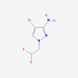 molecular formula C5H6BrF2N3 B2867092 4-Bromo-1-(2,2-difluoroethyl)-1H-pyrazol-3-amine CAS No. 1006462-46-9