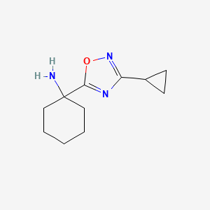 molecular formula C11H17N3O B2867096 [1-(3-Cyclopropyl-1,2,4-oxadiazol-5-yl)cyclohexyl]amine CAS No. 1239730-20-1