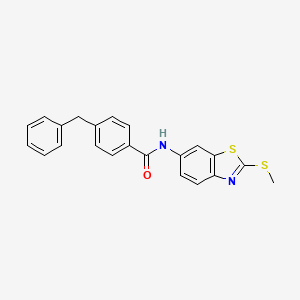 molecular formula C22H18N2OS2 B2867100 4-benzyl-N-(2-(methylthio)benzo[d]thiazol-6-yl)benzamide CAS No. 392248-29-2