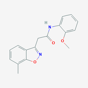 molecular formula C17H16N2O3 B286711 N-(2-methoxyphenyl)-2-(7-methyl-1,2-benzisoxazol-3-yl)acetamide 
