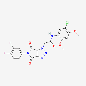 molecular formula C20H16ClF2N5O5 B2867110 N-(5-氯-2,4-二甲氧基苯基)-2-[5-(3,4-二氟苯基)-4,6-二氧代-4,5,6,6a-四氢吡咯并[3,4-d][1,2,3]三唑-1(3aH)-基]乙酰胺 CAS No. 1052607-46-1