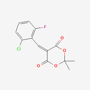 molecular formula C13H10ClFO4 B2867112 5-[(2-Chloro-6-fluorophenyl)methylidene]-2,2-dimethyl-1,3-dioxane-4,6-dione CAS No. 278597-15-2