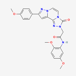 N-(2,5-dimethoxyphenyl)-2-[11-(4-methoxyphenyl)-5-oxo-3,4,6,9,10-pentazatricyclo[7.3.0.02,6]dodeca-1(12),2,7,10-tetraen-4-yl]acetamide