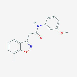 molecular formula C17H16N2O3 B286712 N-(3-methoxyphenyl)-2-(7-methyl-1,2-benzisoxazol-3-yl)acetamide 
