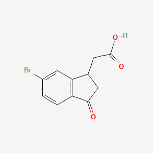molecular formula C11H9BrO3 B2867129 (6-溴-3-氧代-茚满-1-基)-乙酸 CAS No. 354580-64-6