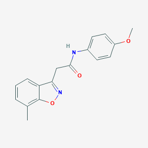 molecular formula C17H16N2O3 B286713 N-(4-methoxyphenyl)-2-(7-methyl-1,2-benzisoxazol-3-yl)acetamide 