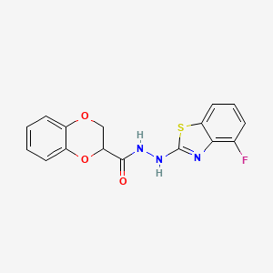 B2867134 N'-(4-fluorobenzo[d]thiazol-2-yl)-2,3-dihydrobenzo[b][1,4]dioxine-2-carbohydrazide CAS No. 851979-00-5