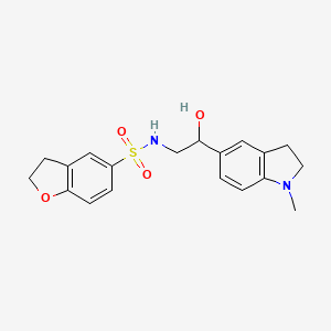 molecular formula C19H22N2O4S B2867138 N-(2-羟基-2-(1-甲基吲哚啉-5-基)乙基)-2,3-二氢苯并呋喃-5-磺酰胺 CAS No. 1705754-34-2