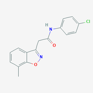 molecular formula C16H13ClN2O2 B286714 N-(4-chlorophenyl)-2-(7-methyl-1,2-benzisoxazol-3-yl)acetamide 