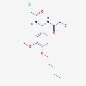 molecular formula C17H24Cl2N2O4 B2867141 2-chloro-N-[[(2-chloroacetyl)amino]-(3-methoxy-4-pentoxyphenyl)methyl]acetamide CAS No. 620565-93-7