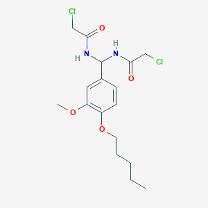 molecular formula C17H24Cl2N2O4 B2867141 2-氯-N-[[(2-氯乙酰)氨基]-(3-甲氧基-4-戊氧基苯基)甲基]乙酰胺 CAS No. 620565-93-7