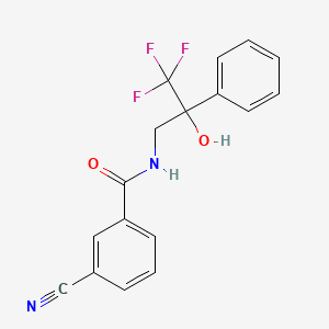 molecular formula C17H13F3N2O2 B2867150 3-cyano-N-(3,3,3-trifluoro-2-hydroxy-2-phenylpropyl)benzamide CAS No. 1351598-05-4