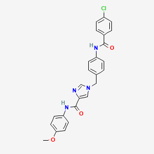 molecular formula C25H21ClN4O3 B2867151 1-(4-(4-氯苯甲酰氨基)苄基)-N-(4-甲氧基苯基)-1H-咪唑-4-甲酰胺 CAS No. 1251594-50-9