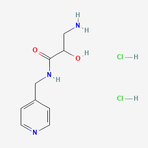 molecular formula C9H15Cl2N3O2 B2867153 3-amino-2-hydroxy-N-[(pyridin-4-yl)methyl]propanamide dihydrochloride CAS No. 2044834-43-5