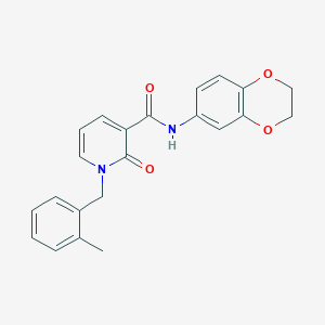 molecular formula C22H20N2O4 B2867154 N-(2,3-dihydrobenzo[b][1,4]dioxin-6-yl)-1-(2-methylbenzyl)-2-oxo-1,2-dihydropyridine-3-carboxamide CAS No. 899947-77-4