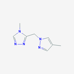 molecular formula C8H11N5 B2867158 4-Methyl-3-[(4-methylpyrazol-1-yl)methyl]-1,2,4-triazole CAS No. 2320149-55-9