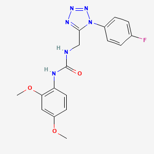 molecular formula C17H17FN6O3 B2867160 1-(2,4-dimethoxyphenyl)-3-((1-(4-fluorophenyl)-1H-tetrazol-5-yl)methyl)urea CAS No. 897624-06-5