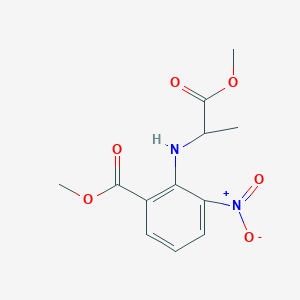 molecular formula C12H14N2O6 B2867167 Methyl 2-[(1-methoxy-1-oxopropan-2-yl)amino]-3-nitrobenzoate CAS No. 1644599-14-3