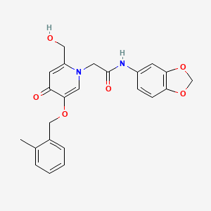 molecular formula C23H22N2O6 B2867168 N-(benzo[d][1,3]dioxol-5-yl)-2-(2-(hydroxymethyl)-5-((2-methylbenzyl)oxy)-4-oxopyridin-1(4H)-yl)acetamide CAS No. 946380-88-7