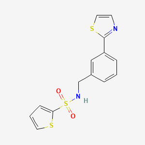 molecular formula C14H12N2O2S3 B2867172 N-(3-(噻唑-2-基)苄基)噻吩-2-磺酰胺 CAS No. 1421515-88-9