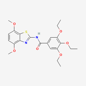 molecular formula C22H26N2O6S B2867176 N-(4,7-dimethoxybenzo[d]thiazol-2-yl)-3,4,5-triethoxybenzamide CAS No. 906784-42-7